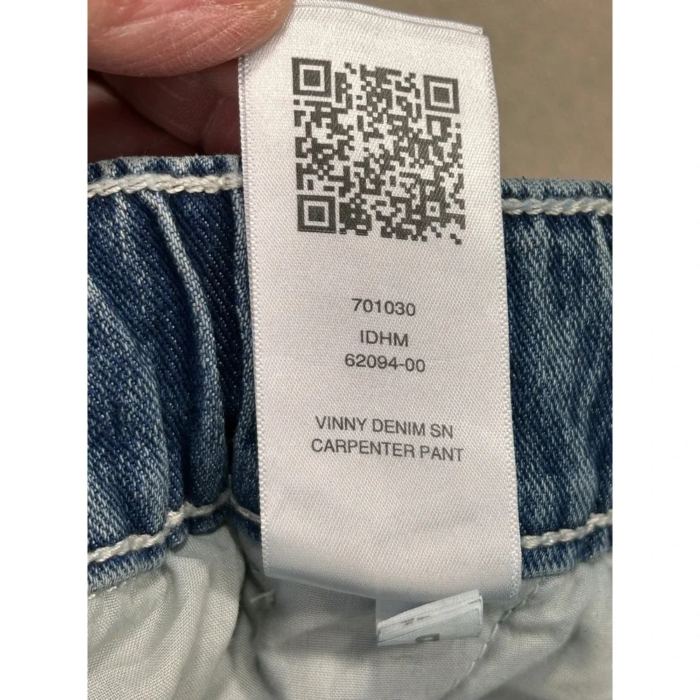 True Religion Mens 36 Vinny Ultra Baggy Carpenter Pants Blue Denim Double Knees